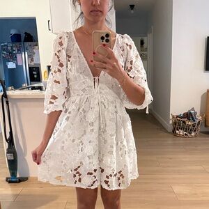 Elegant White Lace Dress